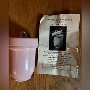 Kitchener Egg Cup Coddler Ceramic Light Pink Made in England 4”